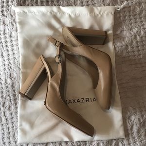 like new bcbg slingbacks, nude